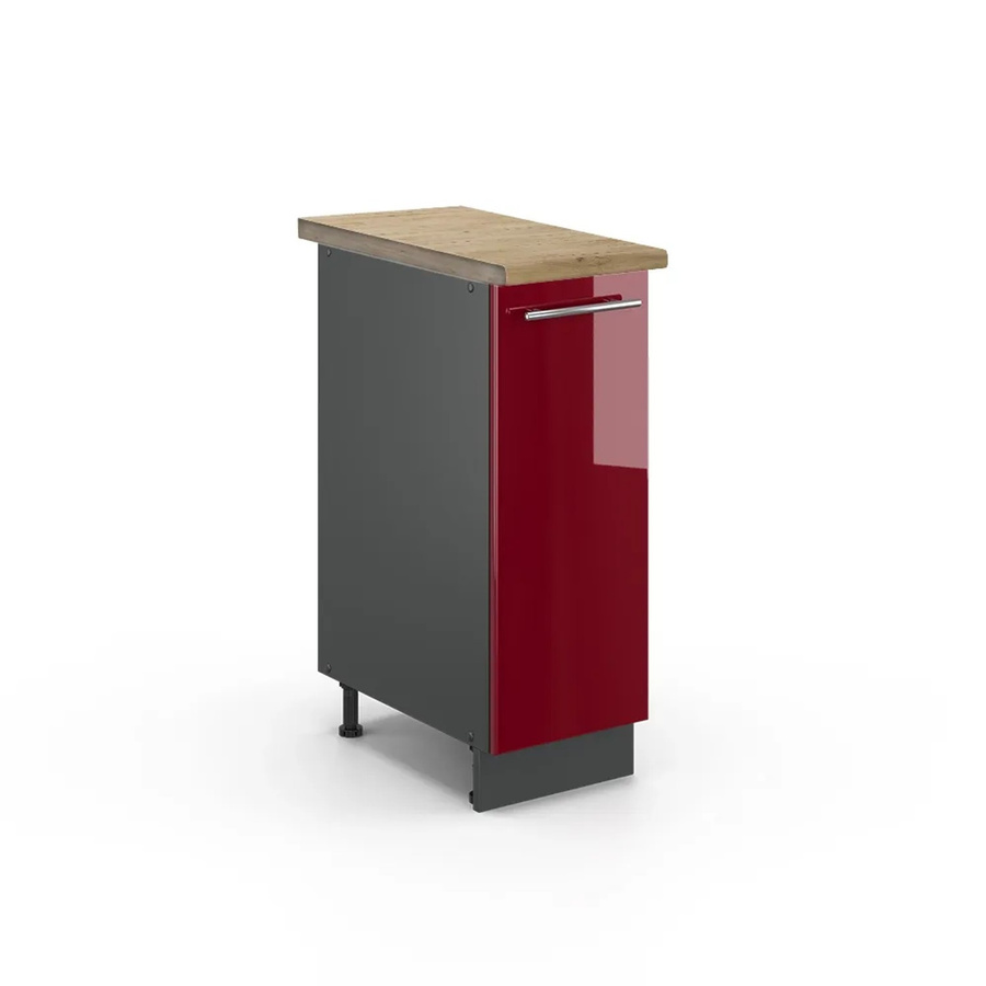 Vicco Apothekerschrank Fame-Line Bordeaux Hochglanz Anthrazit Eiche B: 30 cm, H: 82 cm, T: 20,53 cm - Bild 2