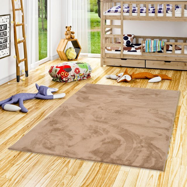 Pergamon Hochflor Langflor Teppich Melia Kids Super Soft Beige - Bild 1