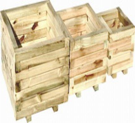 Viereckiges Pflanzkasten Set aus Naturholz - Bild 1