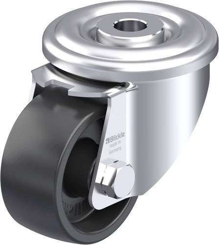 Blickle LER-PP 60G Stahlblech-Lenkrolle in Schwarz und Silber mit 60 mm Rad-Durchmesser und 80 kg Tragfähigkeit - Bild 1