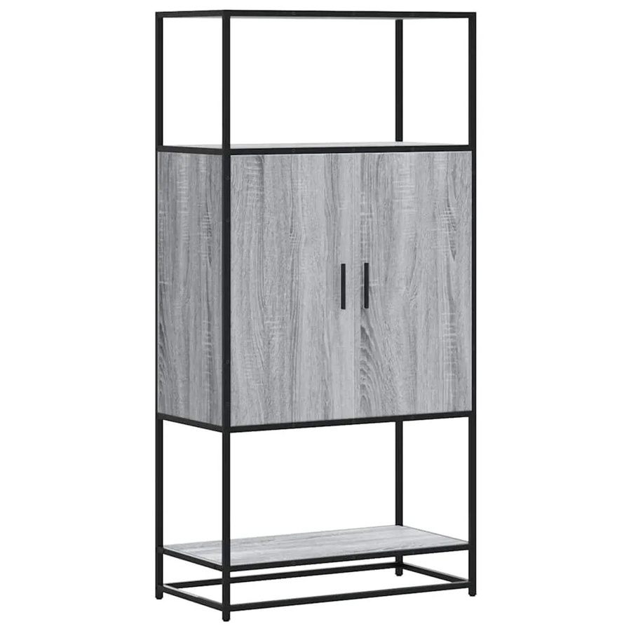 vidaXL Highboard Grau Sonoma aus Holzwerkstoff und Metall, B/T/H: 68 x 35 x 139 cm - Bild 2