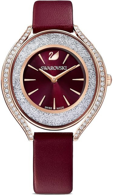 Swarovski Damenuhr, Quarz, Roségold, Messing, Leder, 35.5 mm - Bild 1