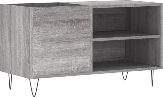 vidaXL Plattenschrank Grau Sonoma aus Holzwerkstoff und Eisen, B/T/H: 85 x 38 x 48 cm - Bild 1