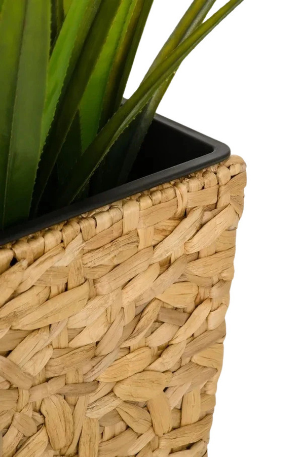 Pflanzkübel Clarissa von Aplanta in Beige mit Rattan-Optik, B/T/H: 31 x 31 x 60 cm - Bild 3