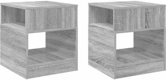 vidaXL Beistelltisch Set 2 Stück Graues Sonoma B/T/H: 40,0 x 40,0 x 45,0 cm - Bild 1