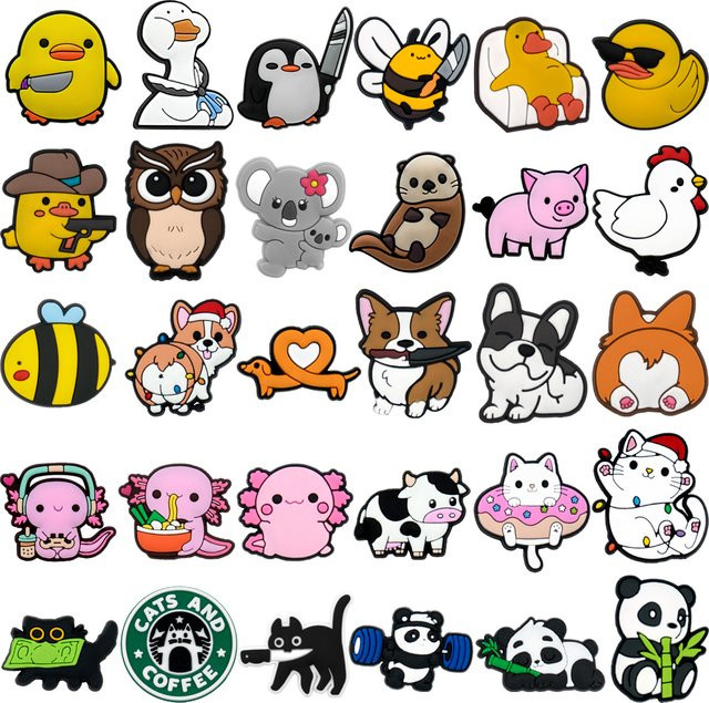 Tier-Schuh-Charms, Ente, Katze, Hund, Eule, Panda, Unisex - Bild 1