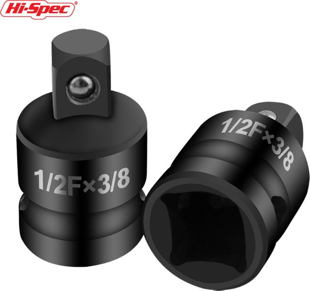 Hi-Spec Impact Drive Socket Converter Adapter Bit Holder in Schwarz zur Größenumwandlung von 1/2 auf 3/8 Zoll - Bild 1