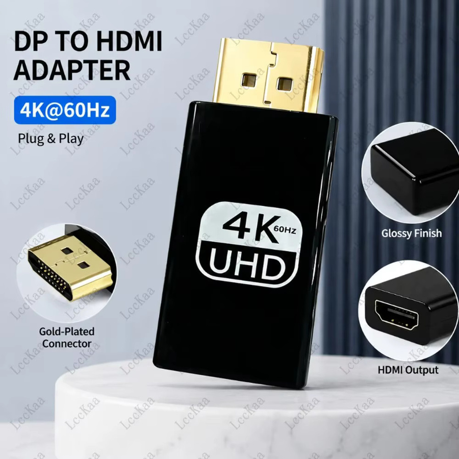 LccKaa DisplayPort zu HDMI Adapter Konverter für 4K UHD @ 60Hz in Schwarz - Bild 2