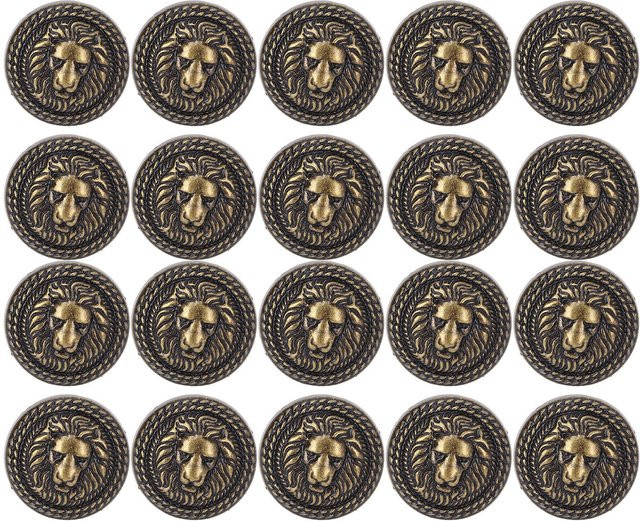 20 Sets GoolRC Löwenniete aus Zinklegierung in Antik Bronze mit 24mm Durchmesser - Bild 1