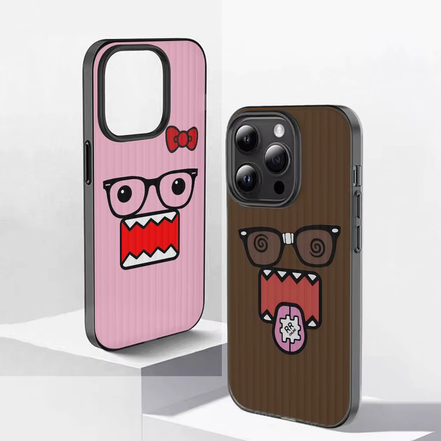 Handyhülle mit Domo-Kun Modedesign und gewelltem Muster für iPhone 11 bis iPhone 17 Pro Max, matte Abdeckung - Bild 2