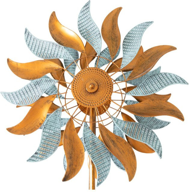 Lemodo Windrad Fire Flower aus Metall in Multicolour, Höhe: 213 cm - Bild 1