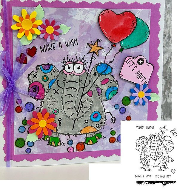 DIY Elefantenstempel und Schablonen Set für Scrapbooking und Albumgestaltung, Mehrfarbig - Bild 1