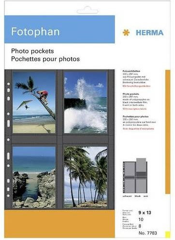 Herma Fotohüllen Schwarz Transparent B: 9 cm x H: 13 cm - Bild 1