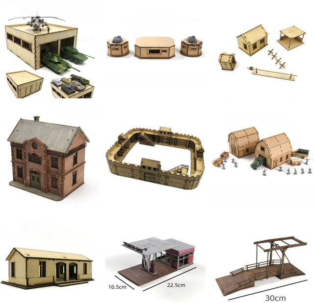 GRAPMAN WWII Kommandozentrale, Holz-Bausatz, 1/72 - Bild 1