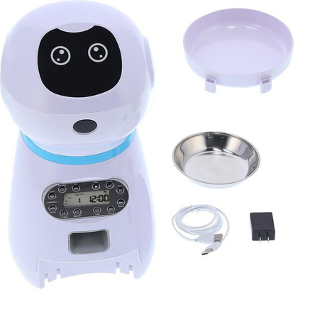 Aimo Automatischer Futterspender in Roboterform für Katzen und Hunde, Weiß