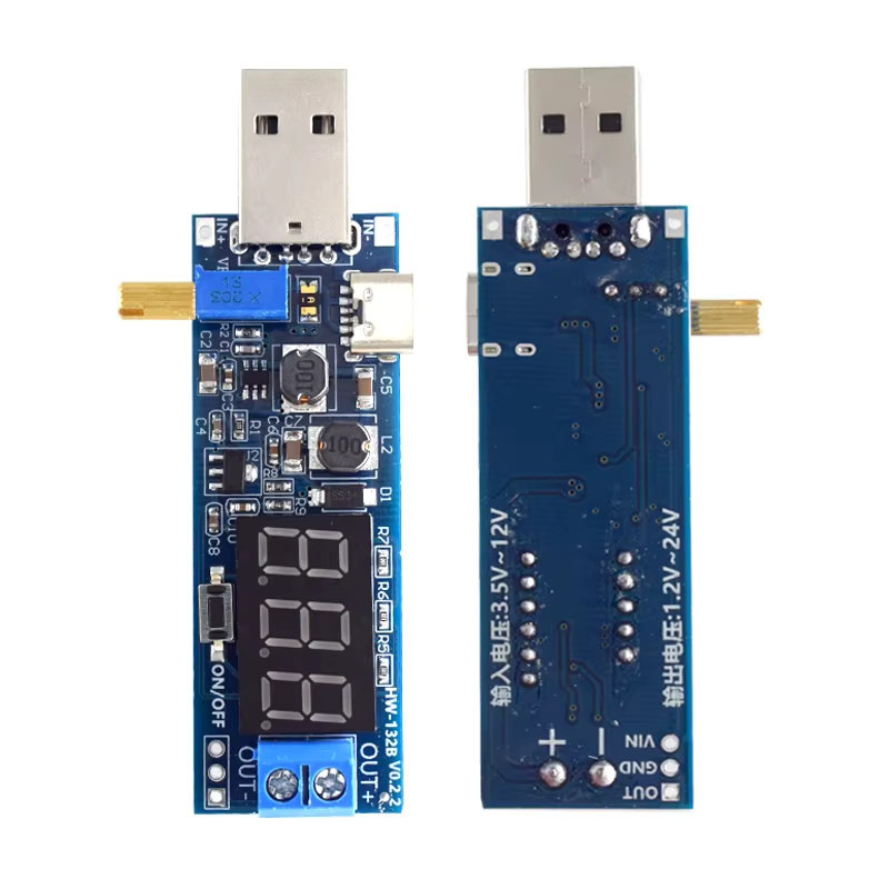 HW-132B Tragbares Ingenieur-Leistungsmodul mit USB-C, einstellbar von 1,2V bis 24V, Blau - Bild 3