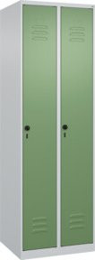 C+P Spind Classic PLUS Garderobenschrank mit 2 Abteilen, Stahlkonstruktion, Sicherheits-Drehriegel, 4 Garderobenhaken und mittiger Trennwand, Höhe: 185 cm, Breite: 60 cm, Tiefe: 50 cm - Bild 1