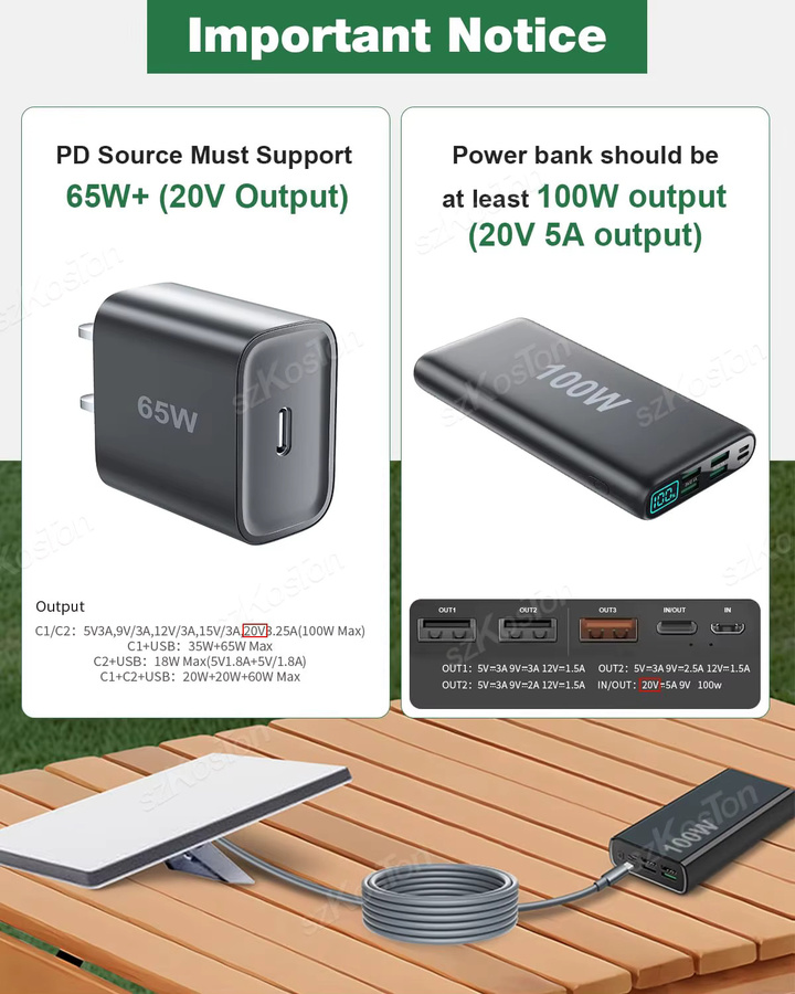 SZKOSTON USB-C auf DC-Stromkabel für Starlink Mini Gen3, tragbares Ladekabel für Powerbank und Outdoor-Einsatz - Bild 3