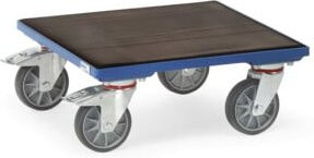 Fetra Kistenroller KF 61 G Riefengummi in Blau aus Stahl - Bild 1