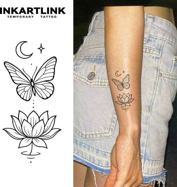 INKARTLINK Temporäre Tattoo Aufkleber, Wasserdicht - Bild 1