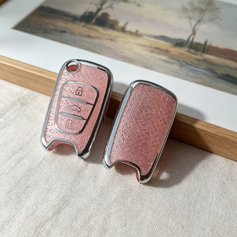ICAR 3-Tasten Schlüsselgehäuse in Pink für Kia Picanto Sportage K5 und Hyundai I20 I30 IX35 Accent als Klappbarer Fernbedienungs-Autoschlüssel-Überzug und FOB-Halter - Bild 1