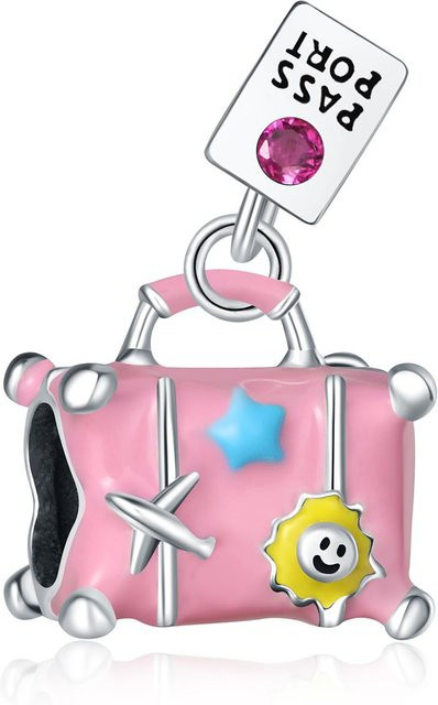 Anhänger Kupfer, Perle, Zirkonia, pink, Damen - Bild 1