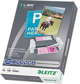Leitz iLAM Laminierfolien DIN A4, 250 mic, transparent, 100 Stück - Bild 1