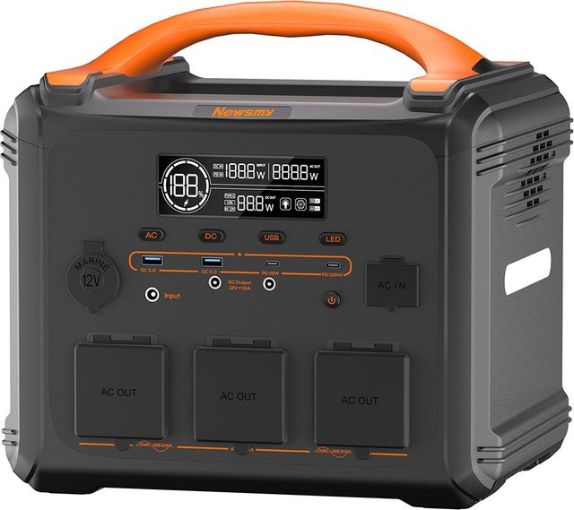 NEWSMY S1210 Tragbare Powerstation mit 1102,5Wh LiFeMnPo4 Batterie, 1200W Reine Sinuswelle und PD100W Ausgang - Bild 1