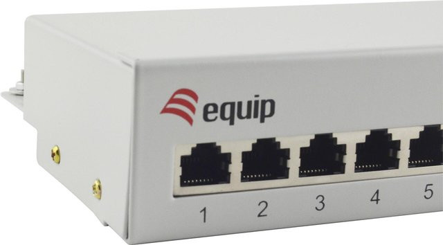 Equip 12-Port Cat.6 Desktop Patch Panel Gigabit Ethernet RJ-45 Hellgrau/Weiß - Bild 1