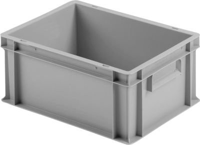 Ringoplast Kunststoffkasten Serie Unista M175 in Grau mit geschlossener Griffmulde und glattem Boden, B/T/H: 300 x 400 x 175 mm - Bild 1