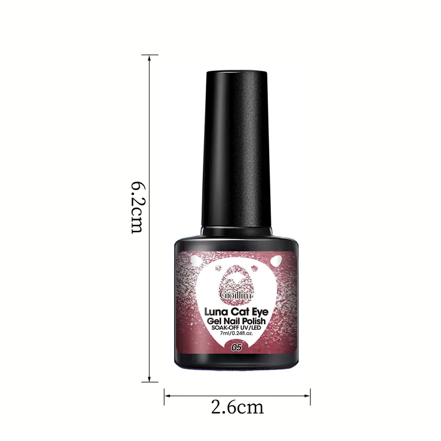 Groillim Nagellack Moon White Cat Eye, Schimmernd - Bild 2