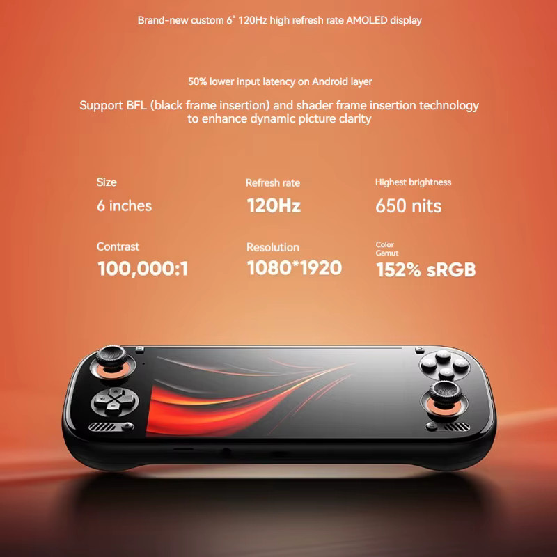 AYN Odin 3 Tragbare Spielekonsole in Schwarz mit 6 Zoll 120Hz AMOLED-Bildschirm, 8000mAh Akku und Hall-Effekt-Joysticks für Retro-Spiele - Bild 2