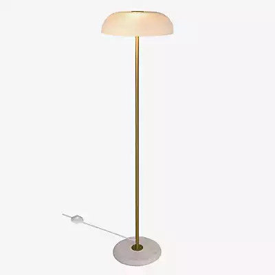 Design for the People Glossy Stehleuchte in Weiß mit Gold/Messing-Akzenten aus Metall - Bild 1