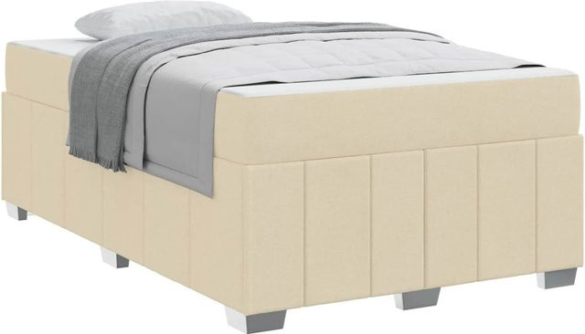 vidaXL Bettrahmen mit Matratze in Creme, modern gepolstert mit Taschenfederkern, B/T: 120 x 200 cm - Bild 1