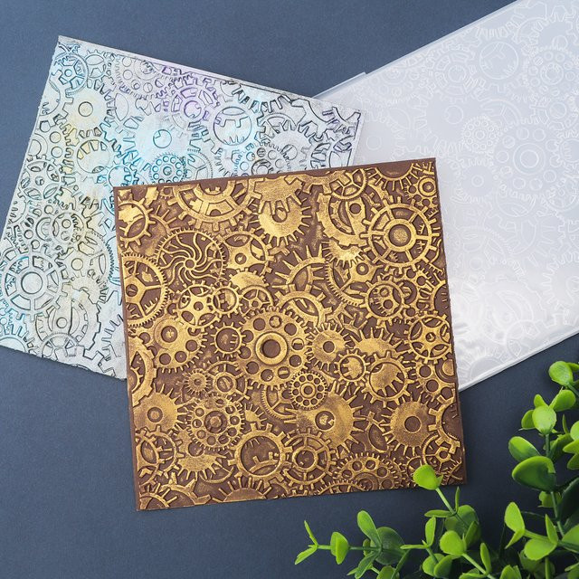 Steampunk Bastelpapier mit antiker Ausrüstung und 3D-Prägung für Scrapbook und DIY-Projekte - Bild 1