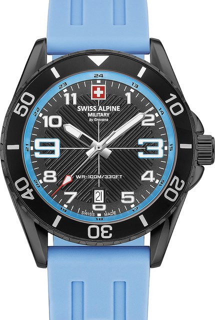 Swiss Alpine Military Herrenuhr, Quarz, Edelstahl, 42 mm, Blau, 10 ATM - Bild 1