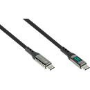 Good Connections USB-C auf USB-C Lade- und Datenkabel mit Digitalanzeige, 100 W Leistung, 480 Mbit/s, schwarz, Länge: 1 m - Bild 1