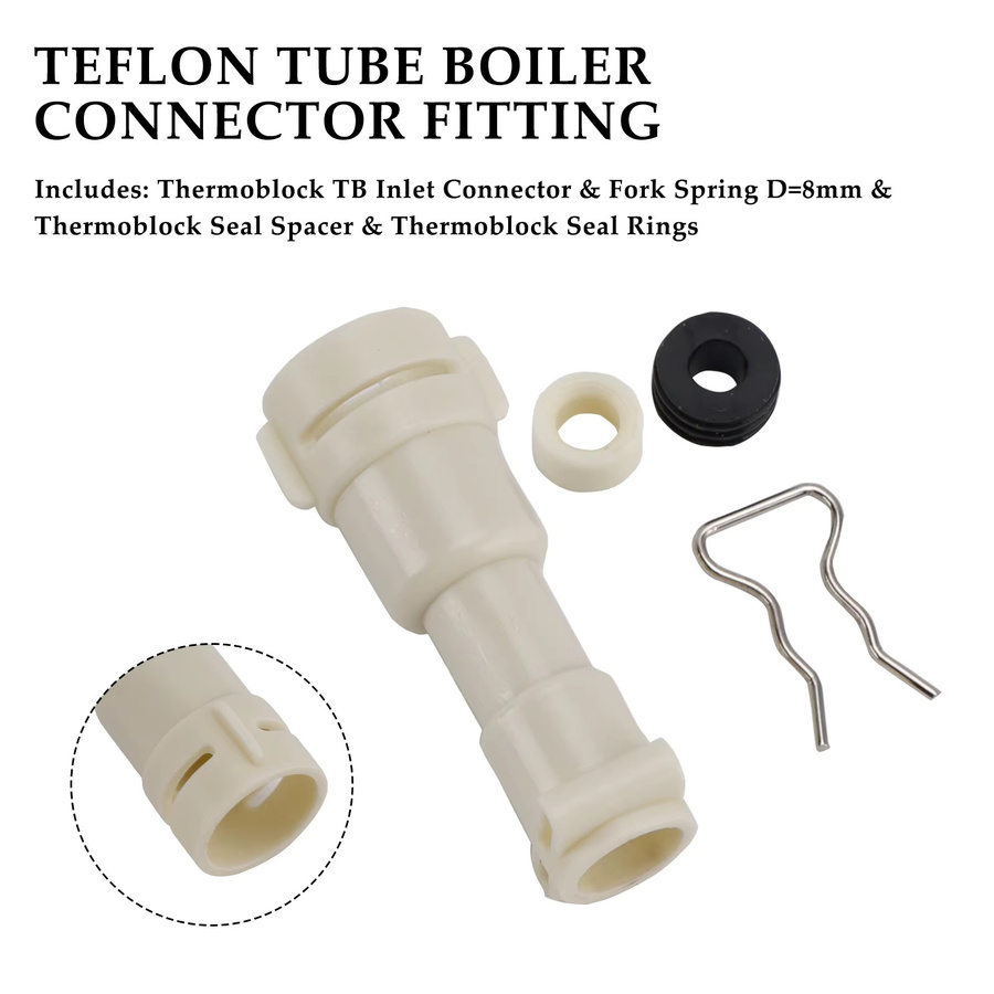 Philips ThermoBlock-Einlassanschluss Kit mit Dichtung, Abstandshalter und Gabel D8mm in Weiß, passend für Kaffeemaschinen (422224777123) - Bild 2