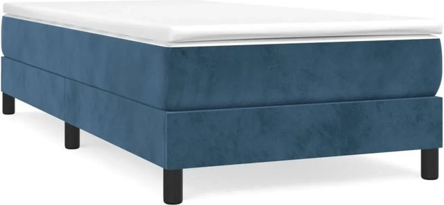 vidaXL Boxspringbett aus Samt in Dunkelblau, B/T/H: 100 x 200 x 203 cm - Bild 1