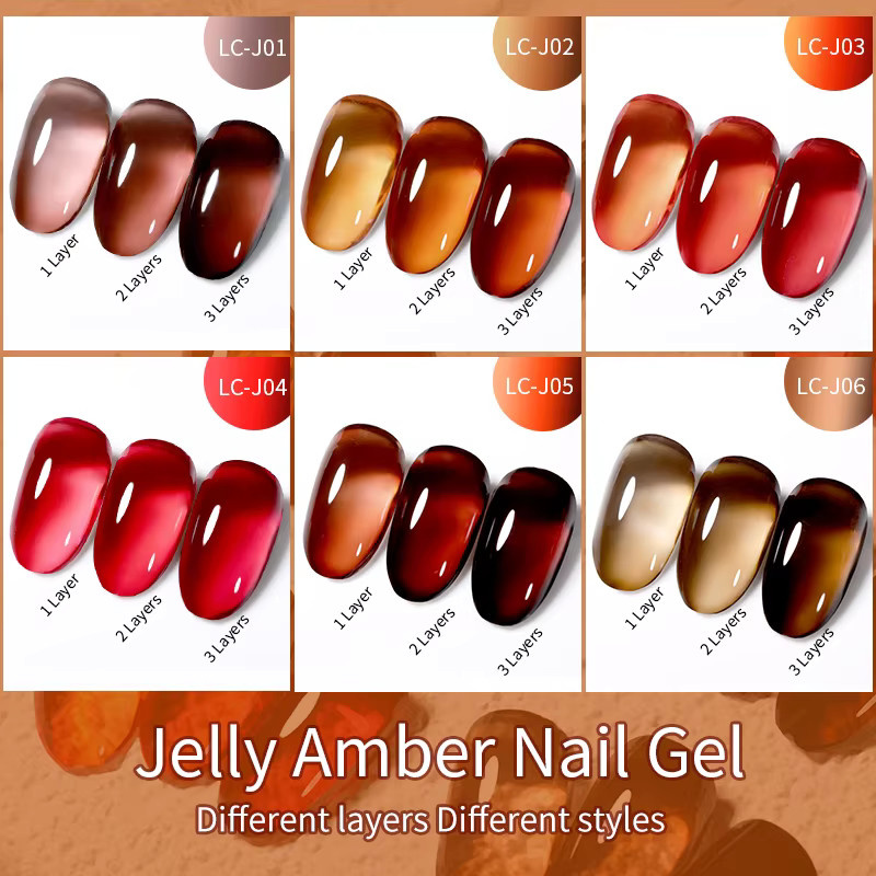 LILYCUTE Nagellack, Brauner Jelly Amber, Glänzend, 7 ml - Bild 2