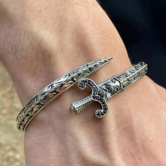 Armband, Blumen Schwert, grau, Damen, Herren - Bild 1