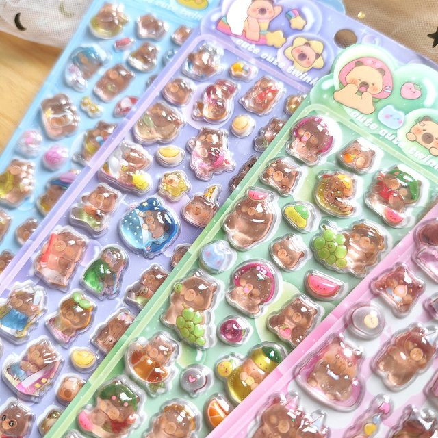Capybara Pop Seal Harzaufkleber-Set mit 4 Stück in Multicolour für Planer und Kunsthandwerk von AnimeWorlds Store - Bild 1