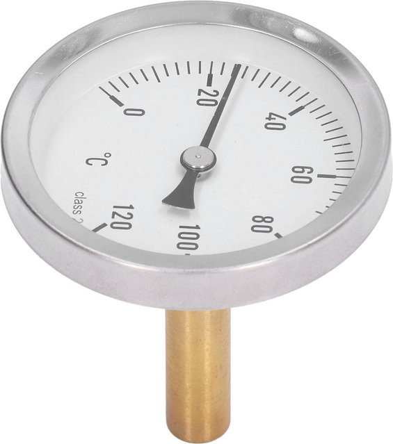 Bimetall-Zeigerthermometer von mfySpace in Silber mit 63 mm Zifferblatt für den Grill und zum Kochen, Messbereich 0 bis 120 Grad Celsius - Bild 1