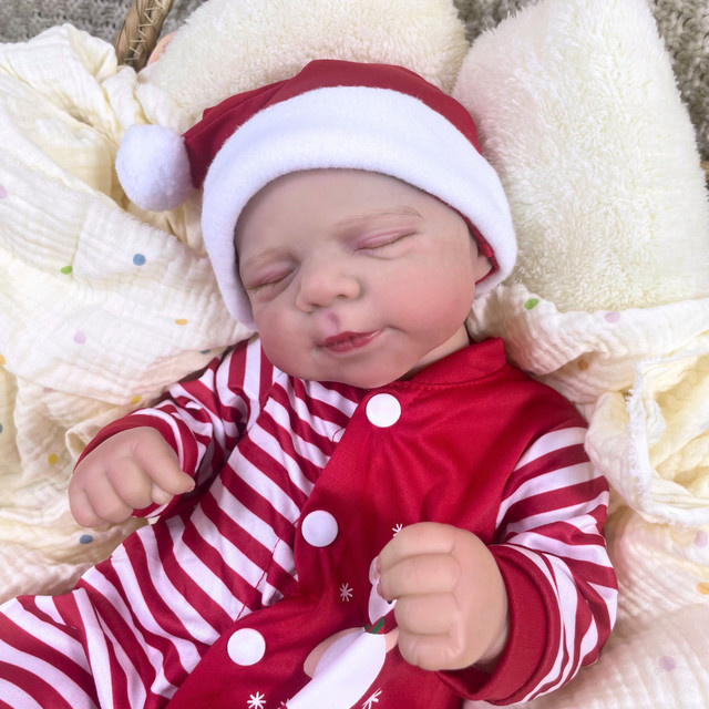 MRB Pascale Reborn Babypuppe, 18 Zoll, bemalte Haare, 3D Hautpuppe - Bild 1