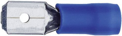 Klauke Flachstecker 8302B Teilisoliert Blau mit Steckbreite 4,8 mm und Steckdicke 0,5 mm 180° - Bild 1