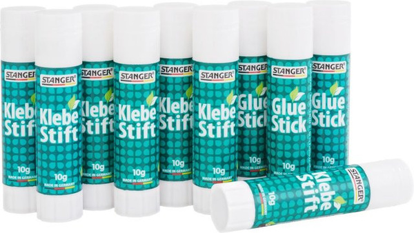STANGER Klebestift durchsichtig 10er Packung