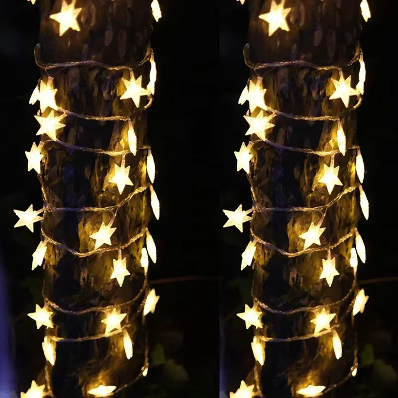 OKAL RED EAST LED-Lichterkette Sternengirlande mit Glühbirnen in Weiß für Party, Hochzeit, Garten und Weihnachtsdekoration - Bild 5
