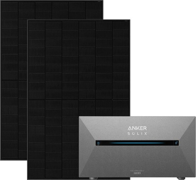 Anker Solix 2 Pro 910W Balkonkraftwerk mit 2x455W JA Solar Modulen in Schwarz ohne Halterung - Bild 1