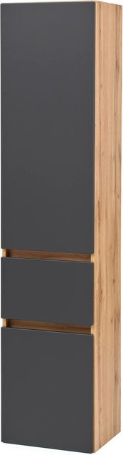 Held Möbel Hochschrank Salerno matt Grau-Wotaneiche, B/T/H: 40 x 35 x 180 cm - Bild 1