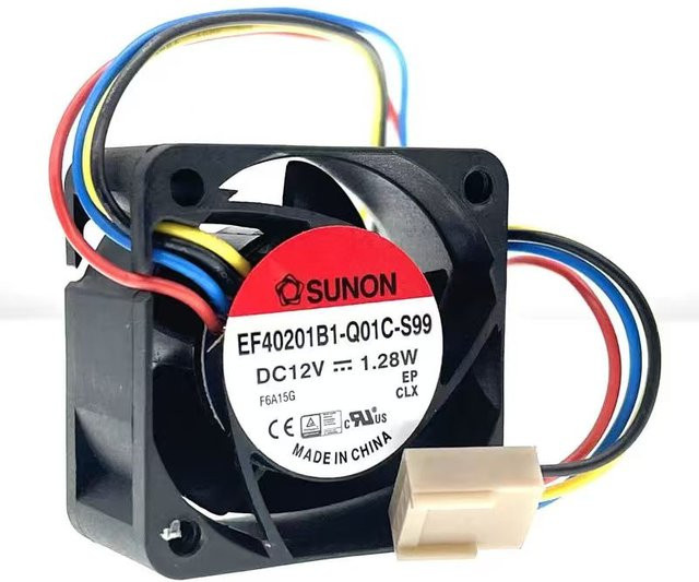 Sunon 2er-Set leiser 4-poliger PWM Computergehäuse-Lüfter EF40201B1-Q01C-S99 in Schwarz, B/T/H: 40 x 40 x 20 mm - Bild 1